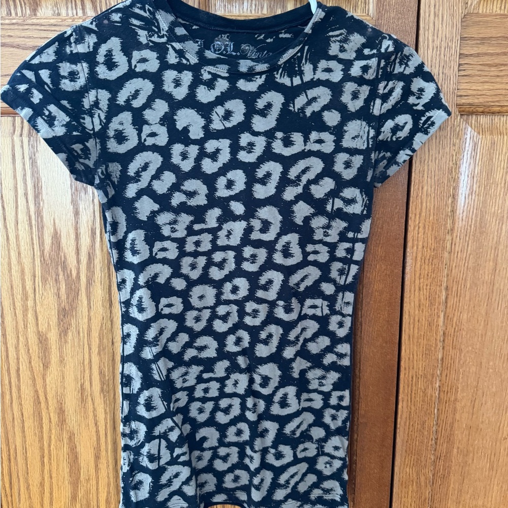 L.O.L. Vintage Black and Gray Animal Print Tee
